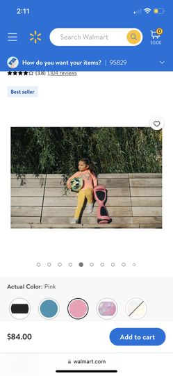 Hover-1 My First Hoverboard Kids Hoverboard w/ LED Headlights, 5 MPH Max Speed, 80 lbs Max Weight, 3 Miles Max Distance - Pink