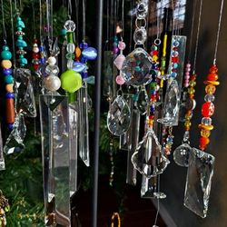 Crystal and glass suncatchers that I hand make $7 & $8 Ea