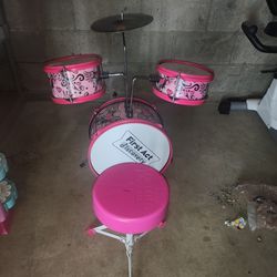 Little Girls Drum Set Only Missing Drumsticks
