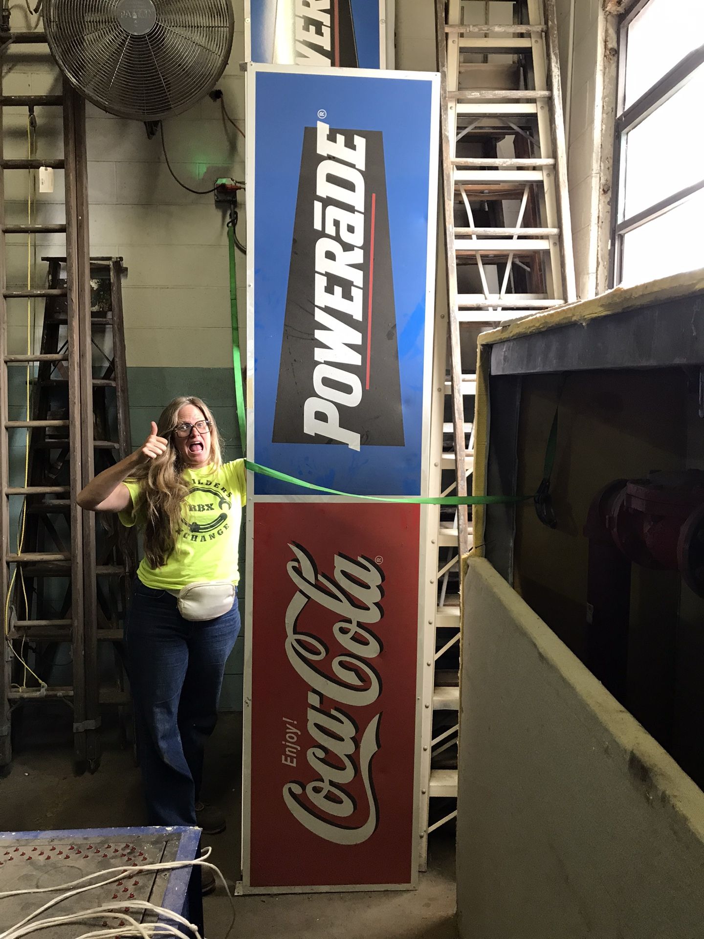 Oversized Aluminum Coca-Cola / Powerade Sign