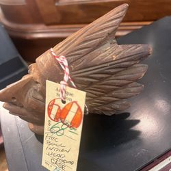 Vintage Wooden Carved Indian Head