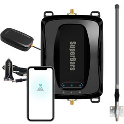 SuperBars Cell Phone Booster (FCC Approved) for Truck, Trailer Truck, RV, SUV, Vehicle, Van, for All US Carriers - Verizon, AT&T, Sprint, T-Mobile 2G 