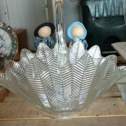 Vintage L.E. Smith Feathered Glass