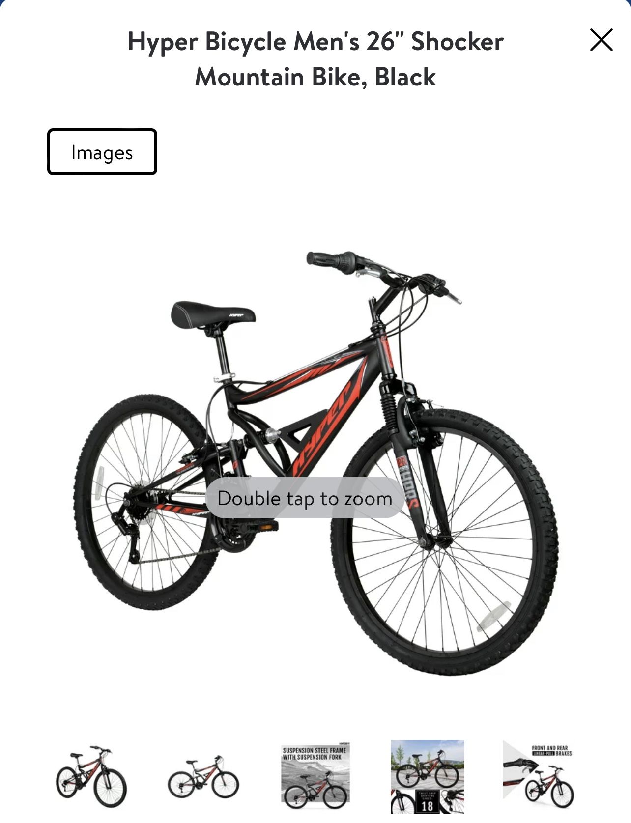 The hyper 26 shocker men's dual suspension mountain