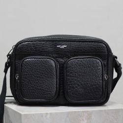 Saint Laurent City Camera Bag Black ingrained Leather NIB