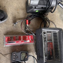 Slime Tire Inflator A Car Battery Charger,car Scanner And A Voltage Detection 