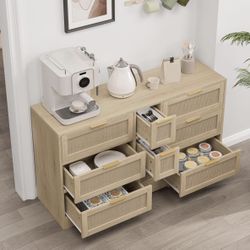 Wooden Storage Cabinet with Drawers