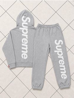 Brand new supreme satin aplique grey sweatsuit all sizes S-M-L-XL tags included