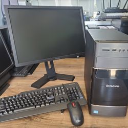 Lenovo MT-Tower  Intel Quad Core i7 Processor, 16GB RAM,  128GB SSD Boot, 500GB HDD, Windows Professional 10 OS , DVD-RW DRIVE , 22-Inch Monitor 