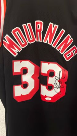Alonzo mourning Miami Heat Mitchell and ness signed jersey