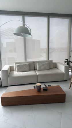 Modern White Fabric Sectional Sofa