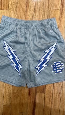 Eric Emanuel EE Mesh Shorts Gray Blue Lightning