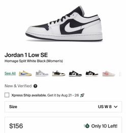 Jordan 1 Low SE Homage Split White Black(womens)