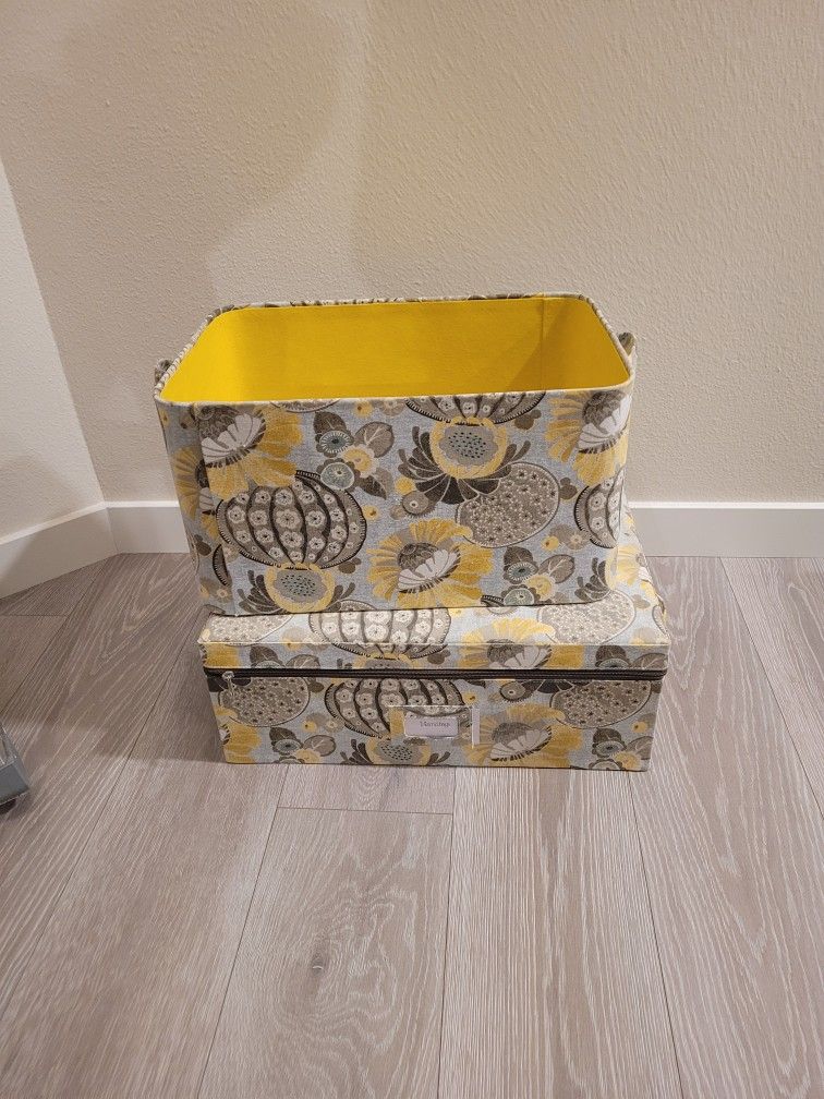 Large Waverly Fabric Storage Bins