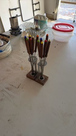 2 Vintage Fondue Skewers