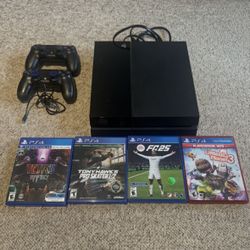 Playstation 4 , Includes Controllers And Games 