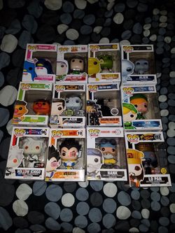 Assorted funko pops bleach hollow ichigo shrek toy story