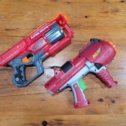Nerf Dart Tag & Cycloneshock Mega Toy Guns ~ Red Hyper Fire, No Darts Included