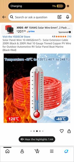 10 AWG Solar Panel Extension Wire 2-Pack