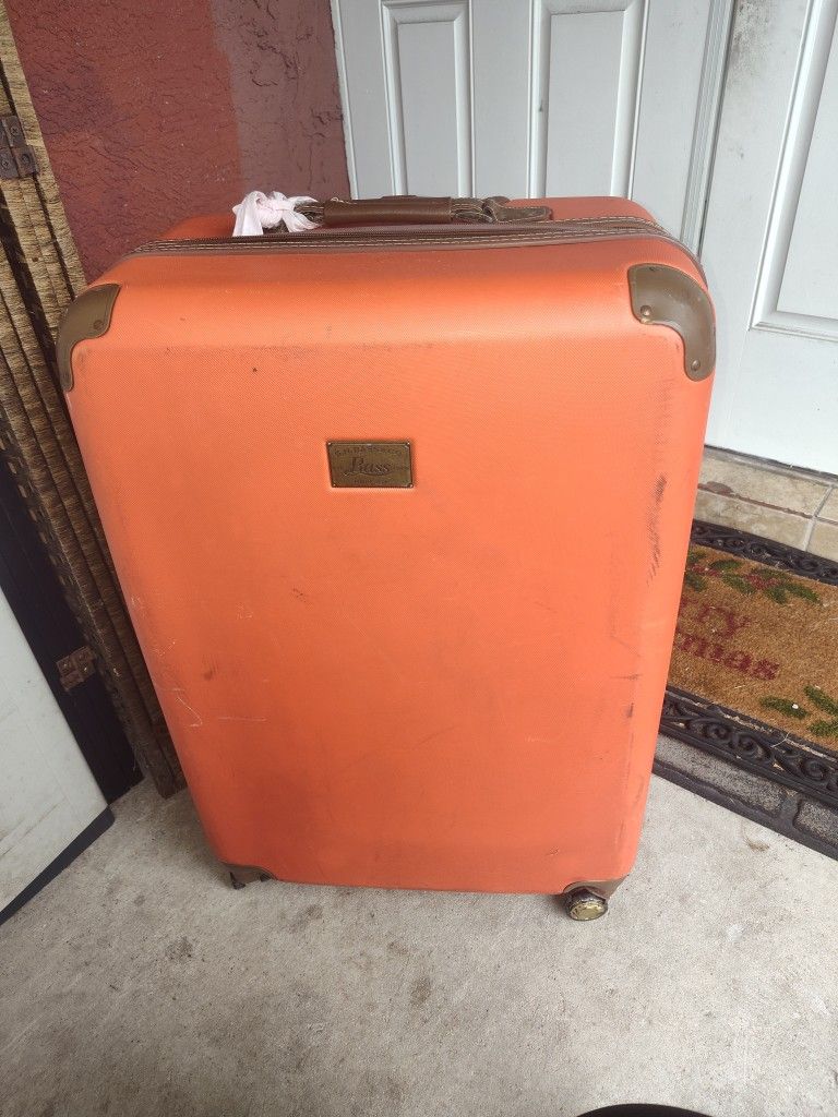 Large orange Bass Rolling Luggage
