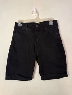 Black Denim Jean Shorts with Rolled Cuffs