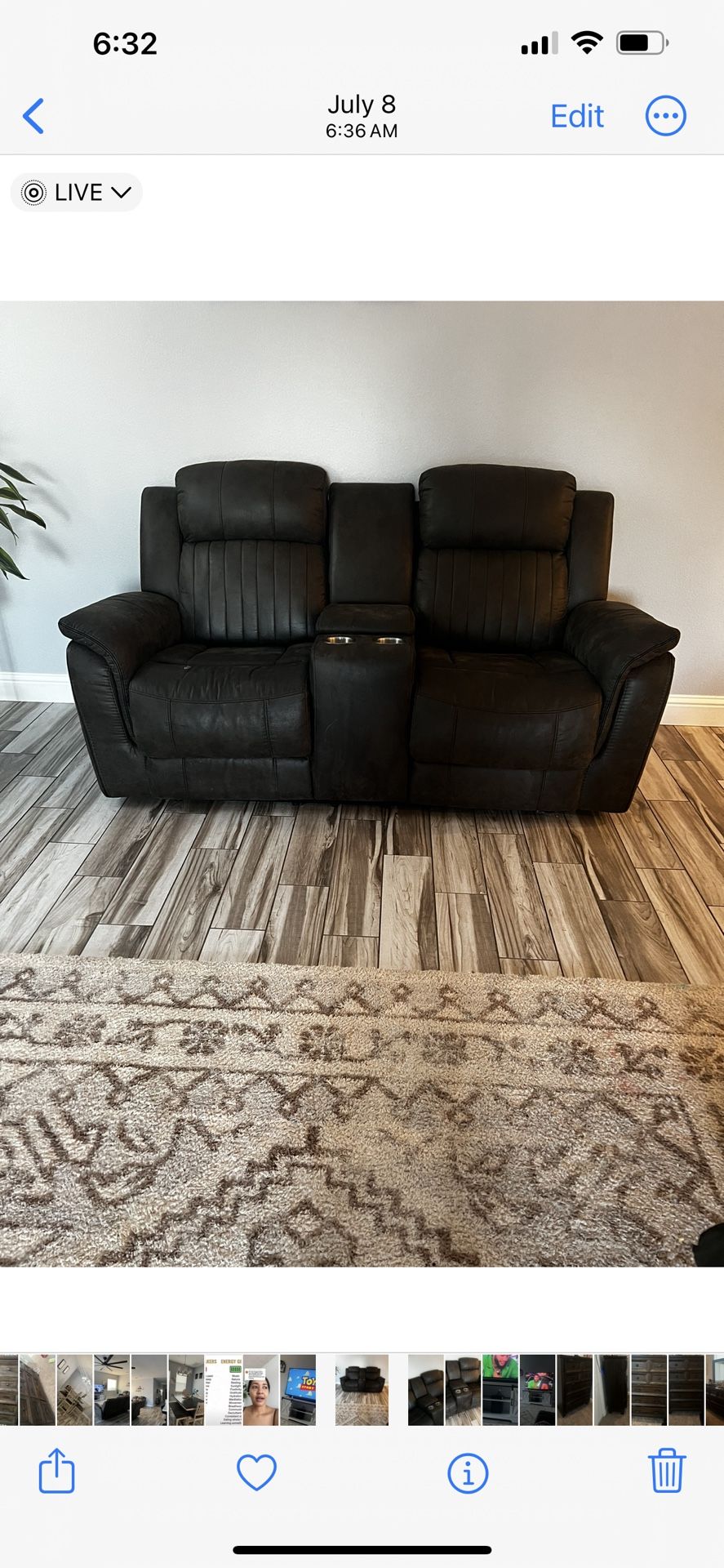 Loveseat With Cup Holders