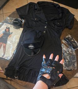 Leg Avenue Women's Dirty Cop Costume With Dress, Hat, Gloves, Belt, Toy Walkie Talkie