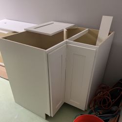 Lazy Suzan Corner White Shaker Kitchen Cabinets 
