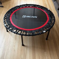 BCAN Foldable 40” Trampoline, Black With Red