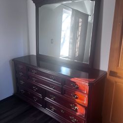 Solid Wood Dresser + Two Matching Night Stands