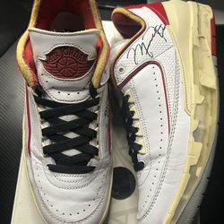 Jordan 2 Low Off White White Red Size 8.5 Used