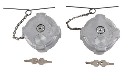 Two Keyed 1/4 Quarter Turn Locking Cap For Freightliner Cascadia