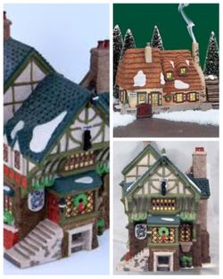 Christmas houses ceramic handmade handpainted all paperwork in original box Excellent condition