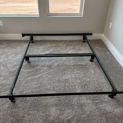 King Metal Bed Frame With Wheels