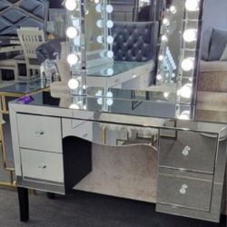 Vanity Desk Beveled Mirror LED  lights Bulb Mirror ✅️✅️