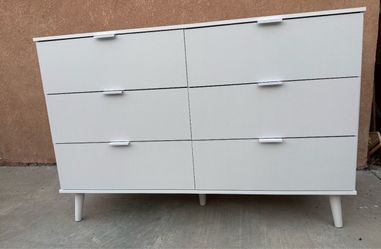 White 6-Drawer Double Dresser