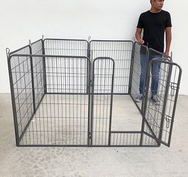 (NEW) $115 Dog 8-Panel Playpen, Each Panel 40” Tall X 32” Wide Heavy Duty Pet Exercise Fence Crate Kennel Gate