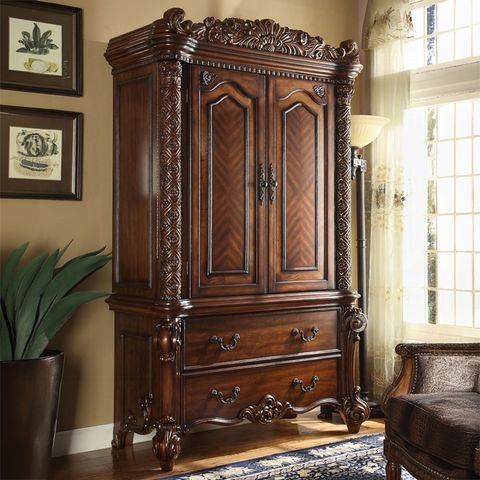 💎VENDOME COLLECTION CHERRY FINISH WARDROBE ARMOIRE CABINET CAGETERA💎