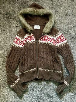 Y2k Aeropostale fur zip up hoodie