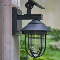 Solar Outdoor Wall Lantern Light Waterproof Garden Porch Lamp