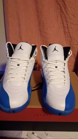Royal blue & white Jordan 12s