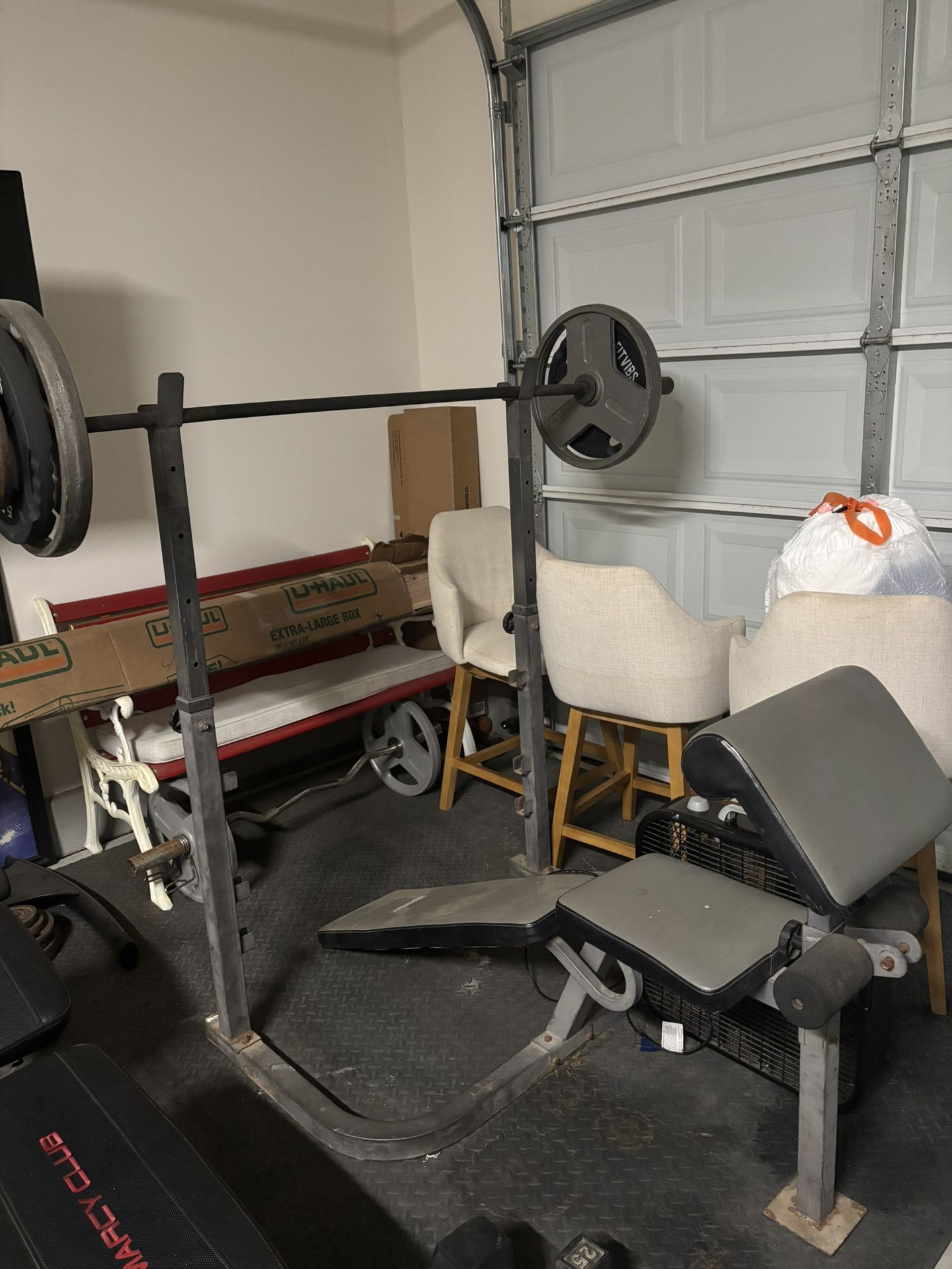 Bench And Squat Rack Combo (weights/bar not included)