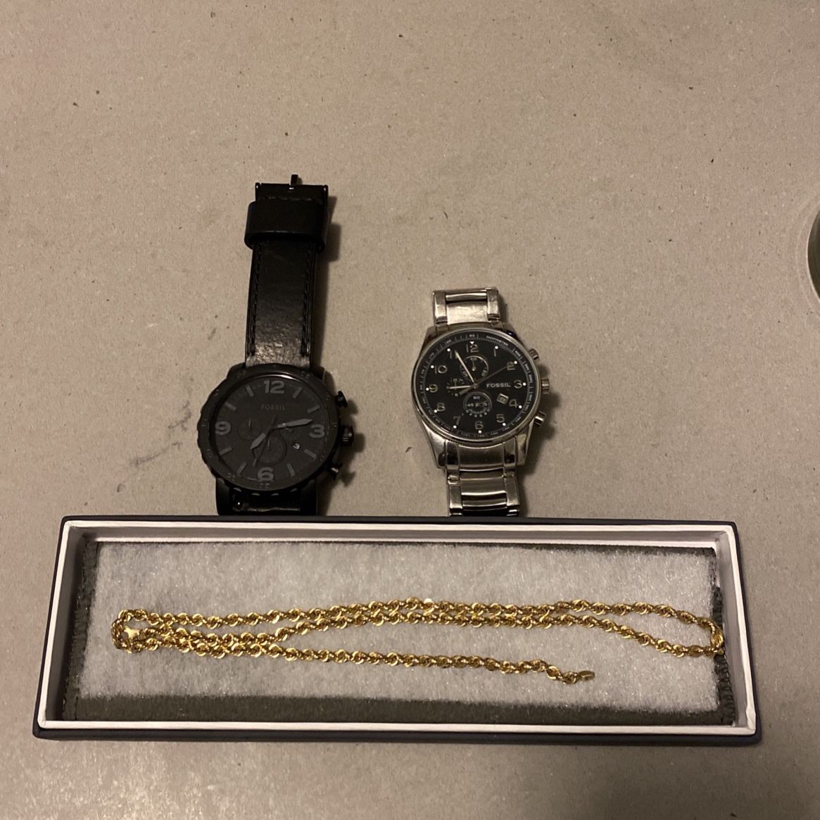 Fossil Watches & Gold 10K Necklace