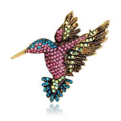 Stunning Vintage Rhinestone Hummingbird Brooch