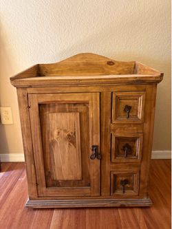 Rustic Pinewood Nightstand