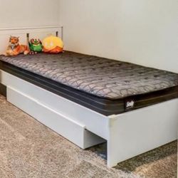 full Size Bed Frame With Sealy Mattress And One Under Bed Drawer