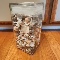 Large Glass Jar Of Seashells