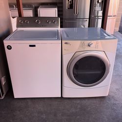 White Maytag Washer And Whirlpool Electric Dryer