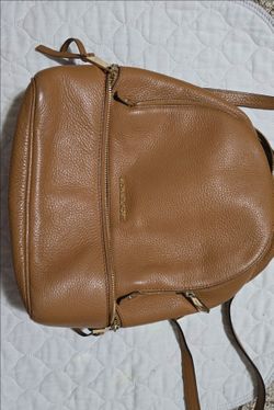 Brown leather backpack