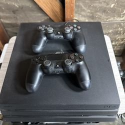 Used PlayStation 4 Pro 1TB With 2 Controllers + Games (Selling As A Bundle)